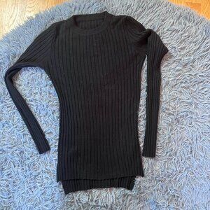 Anais Korean Fashion Wool Blend Ribbed Crewneck Sweater Size S